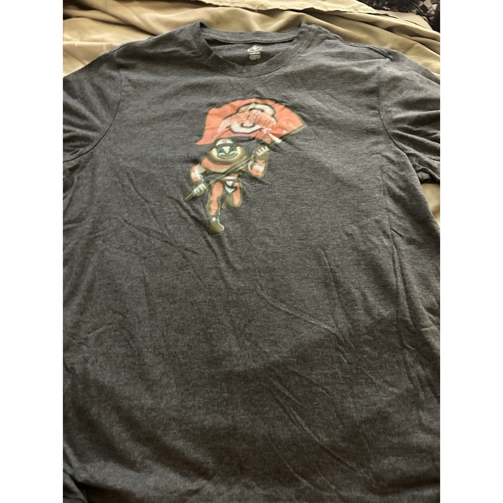 Ohio State Buckeyes Brutus Mascot Tee Mens Large Gray
